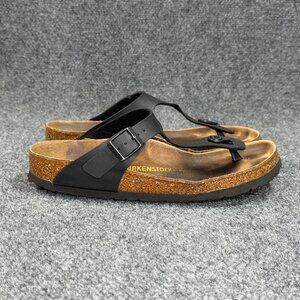 Birkenstock Gizeh Sandals Womens Size 9 Black Birko-Flor Slip On Thong Flip Flop